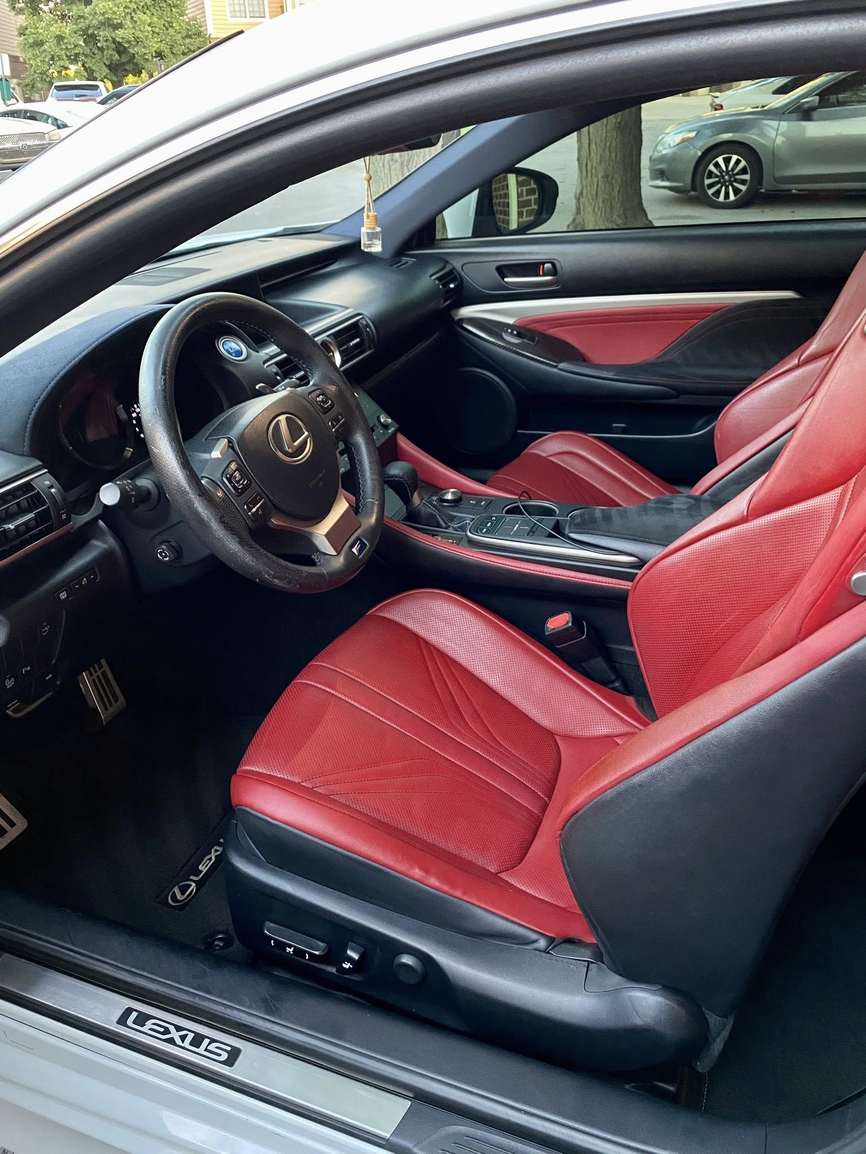 Luxury interior detailing - red leather seats